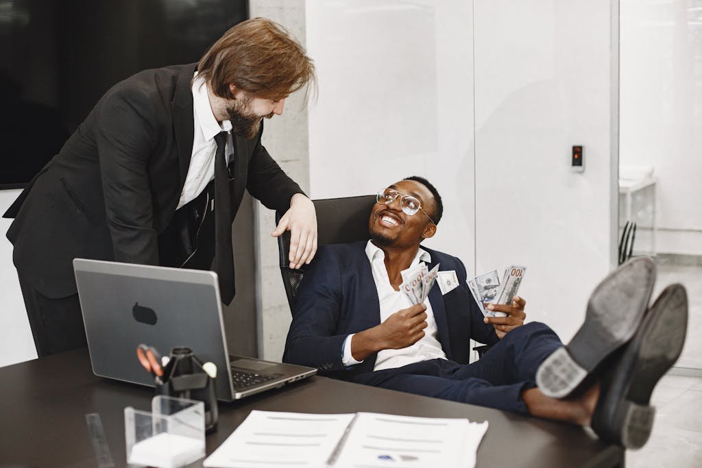 Men in Suits at Work